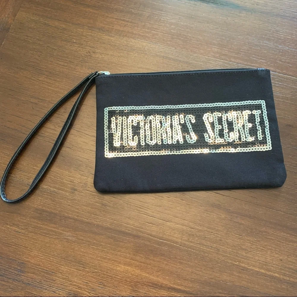 Victoria’s Secret Sequins Canvas Wristlet Clutch - Picture 1 of 4
